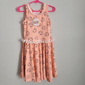Dot Dot Smile Dress Girl's 3/4 Toddler Peach Smiley Face Twirl Tank NWT